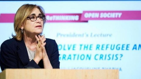 picture of Jackie Bhabha talking