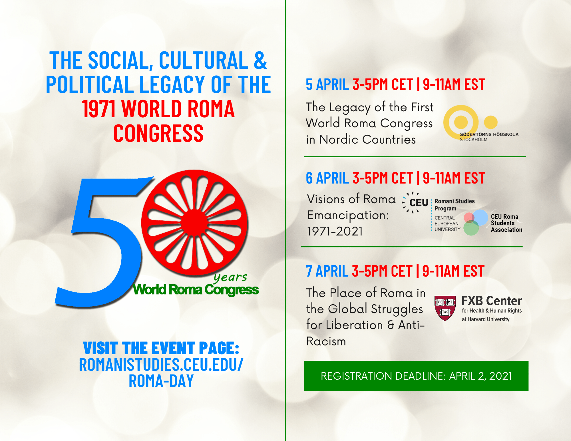Event flyer for International Roma Day 2021