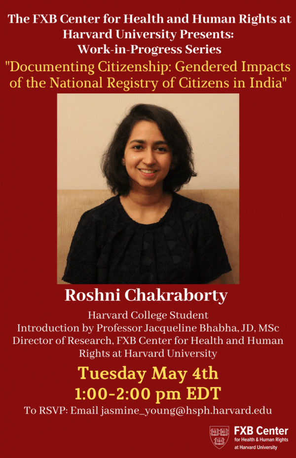 Event flyer with meeting details for May 4 Work in Progress Series