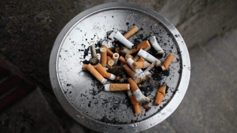 Photo of cigarette butts in ashtray