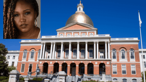 Photo of Jasmine Graves and Massachusetts State House