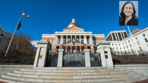 Picture of Massachusetts State House and Maggie Sullivan headshot