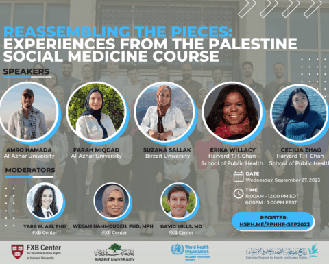 Reassembling the pieces: Experiences from the Palestine Social Medicine Course flier