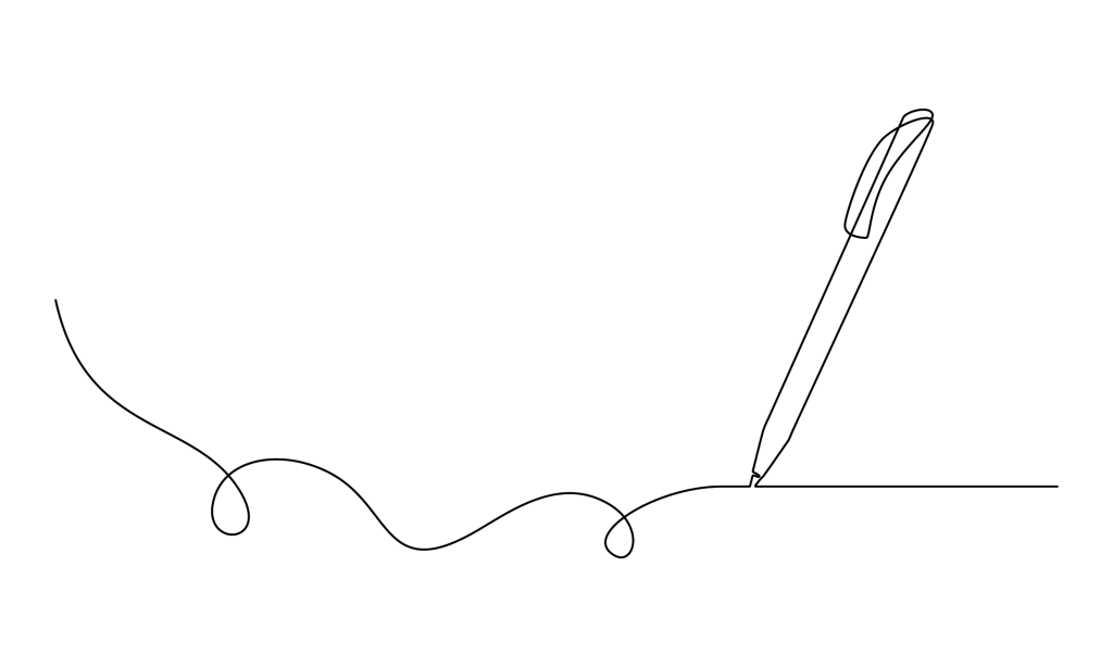 One continuous black line drawing of pen writing wave thin stroke against white background.
