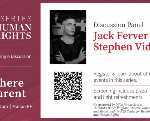 Human Rights Film Series Poster: Discussion Panel with Jack Ferver and Stephen Vider. Nowhere Apparent. 2/15, 5-6:30pm, Malkin Penthouse.