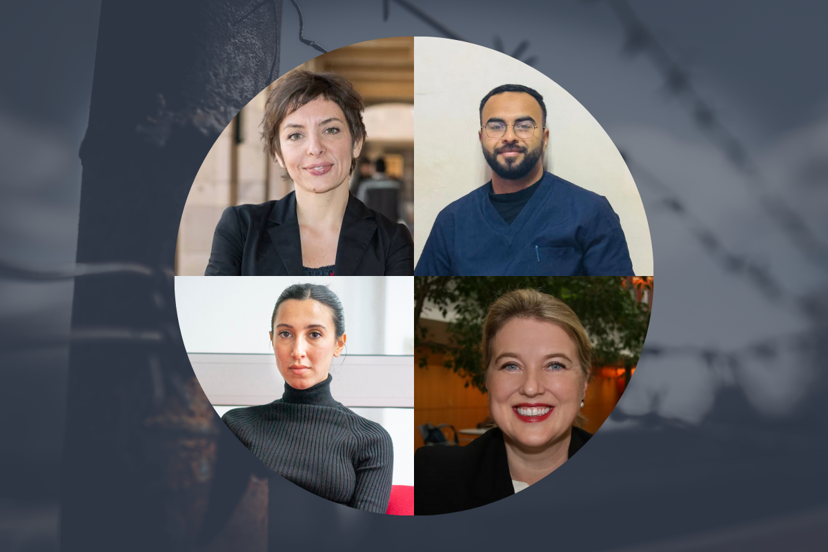Headshots of Sherene Seikaly, PhD; Abdulwhhab Abu Alamrain, MD; Aseel Aburass, MA; Elisa von Joeden-Forgey, PhD.