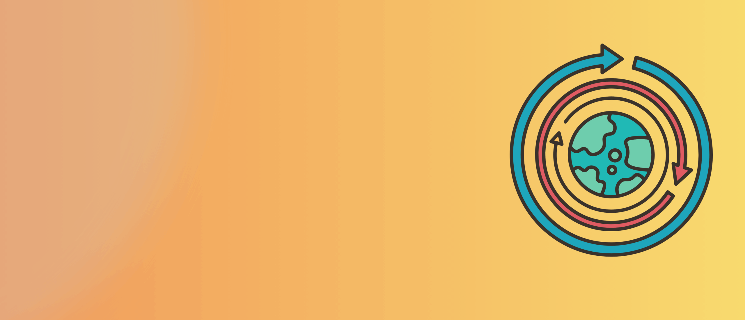 Graphic of globe with arrows circling it in opposite directions.