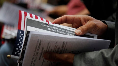 Thirteen immigrants become naturalized United States citizens on Flag Day