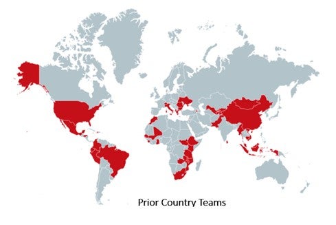 Prior Country Teams Map