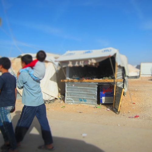 The Za'atari refugee camp for displaced Syrians in Jordan. Photograph by Warda Toma.