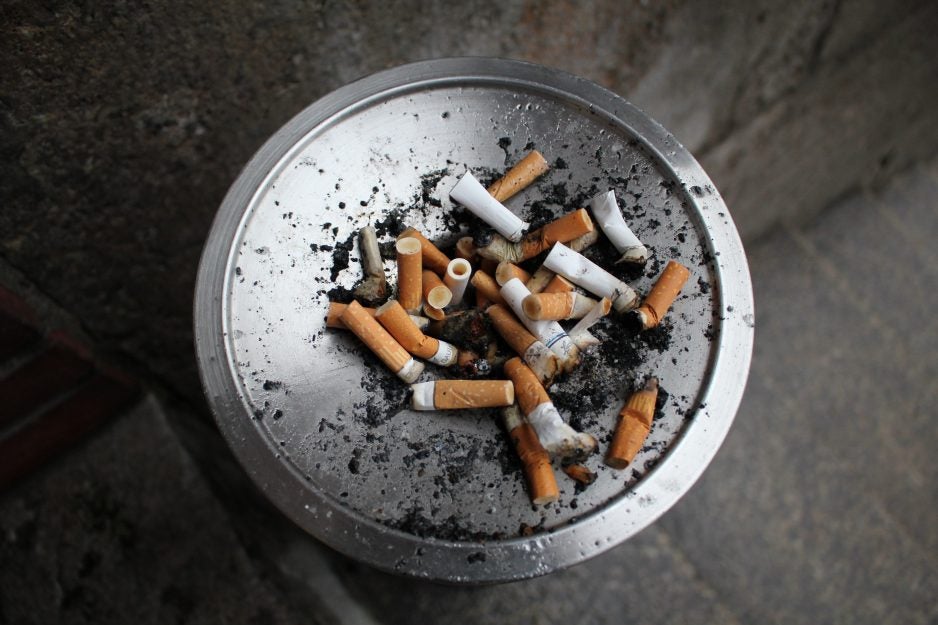 Photo of cigarette butts in ashtray