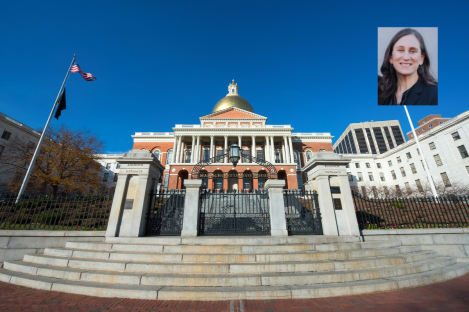 Picture of Massachusetts State House and Maggie Sullivan headshot