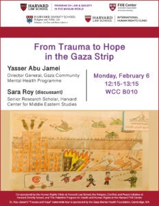 From Trauma to Hope in the Gaza Strip event flyer.