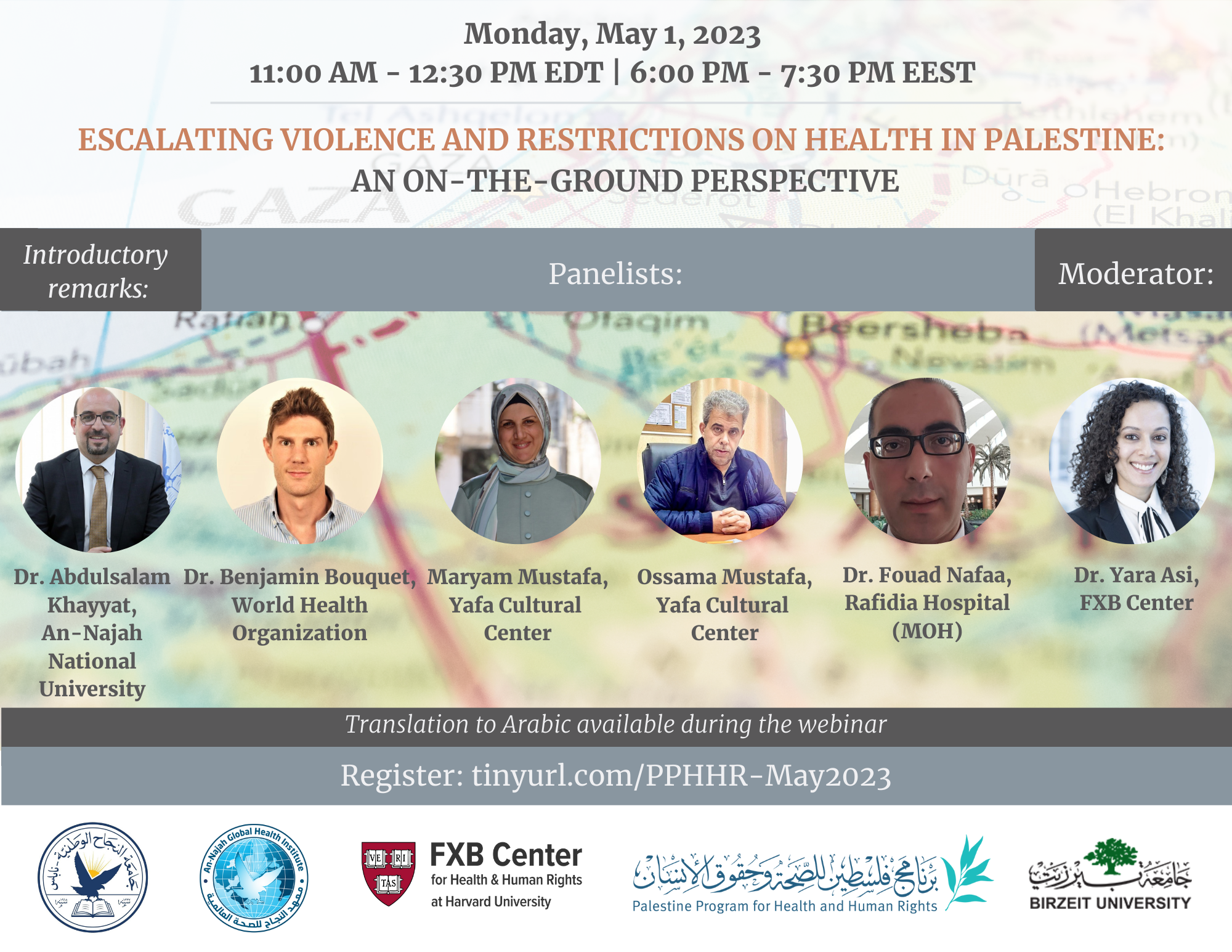 Escalating Violence and Restrictions on Health in Palestine: An On-the-ground Perspective Flier
