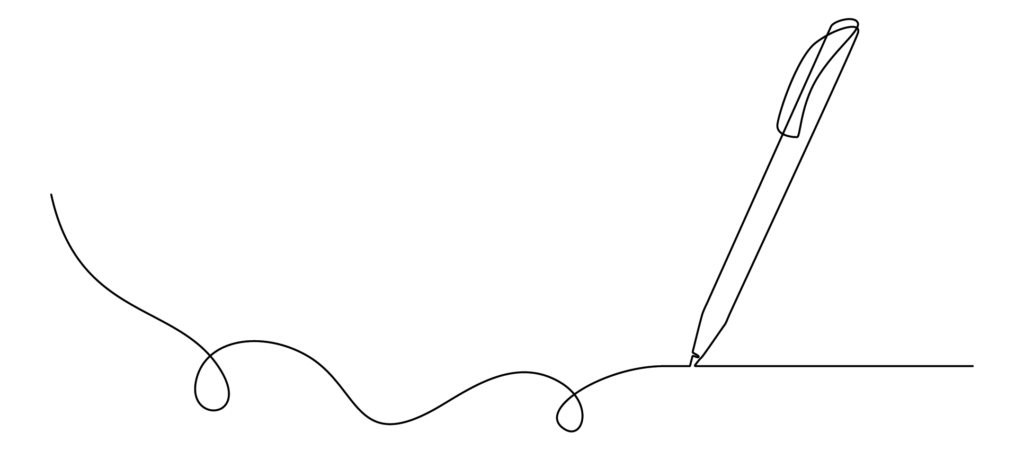 One continuous black line drawing of pen writing wave thin stroke against white background.